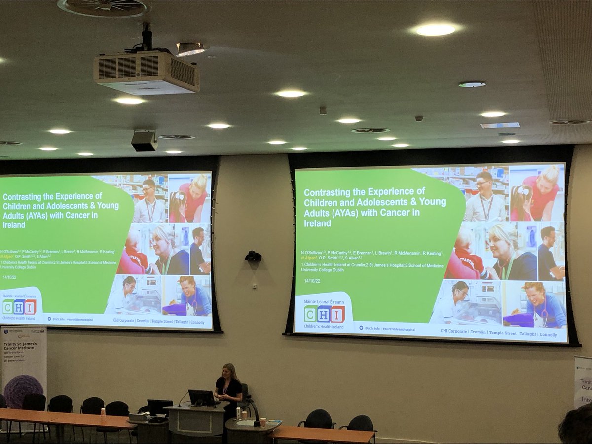 deirdretcd's tweet photo. Well done @NaomiAlgeo presenting experiences of cancer care for children and young adults in Ireland @stjamesdublin @enright_cathy @AoifeOGorman @TCDdeanresearch @AOTInews https://t.co/gwQqbSXILI