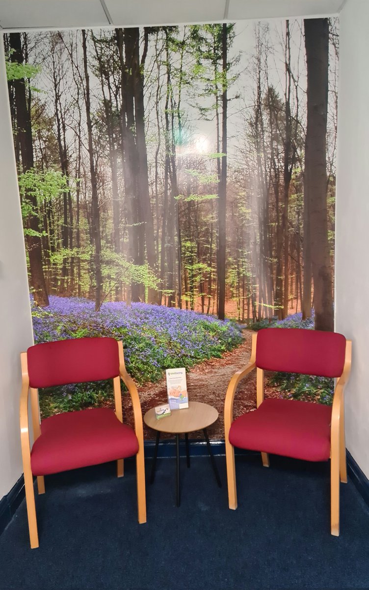 WellbeingWex's tweet photo. Waiting area @wellbeingtechniques 
Love opening the door not only to welcome in a client but also to see this beautiful image. Makes you feel like you're outside.
#forestphotography #forest #bluebellwoods #outside #woodland #waitingroom #lymphaticdrainage #Wexford https://t.co/1gkOfMH3xC