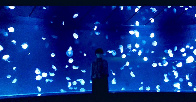 先日スピラ・スピカの幹葉さんと夜の水族館へ行ってきました!昼とは違う夜の空気にワクワクしたしすっごく楽しかったです。写真は幹葉さんです 