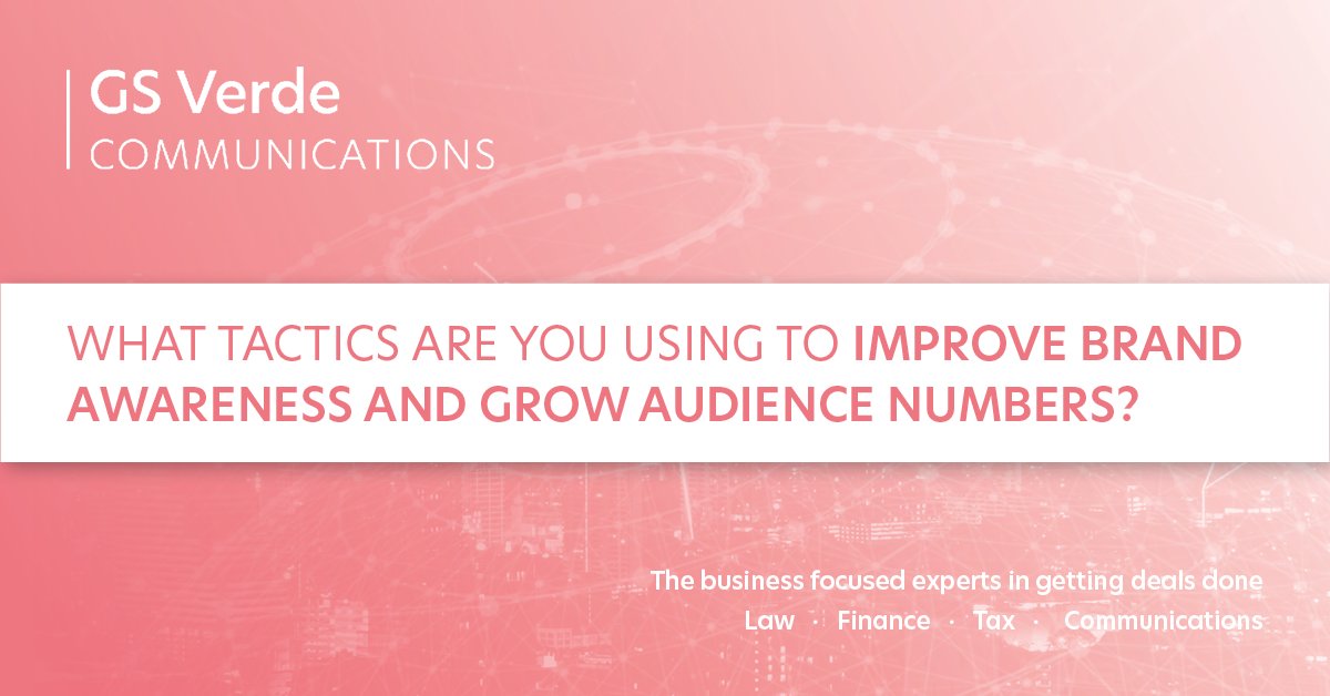 GSVerdeComms's tweet photo. To grow your business and customer base, you will need to improve brand awareness &amp; audience numbers. 
But how do you do that? 

GS Verde Communications will help achieve your business goals. From PR to social media, visit our website to view our services: https://t.co/BdoV6hl4ae https://t.co/fa0Qhx6Yka