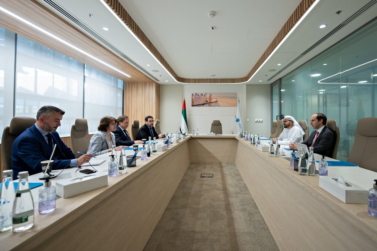 Masdar's tweet photo. We were delighted to welcome a delegation led by Undersecretary for Foreign Affairs of #Chile, Ms. Ximena Fuentes Torrijo, to #MasdarCity. The delegates toured the City and met with Fawaz Al Muharrami, Executive Director of #Masdar Clean Energy, to discuss areas of cooperation. https://t.co/bNbBur3SAF
