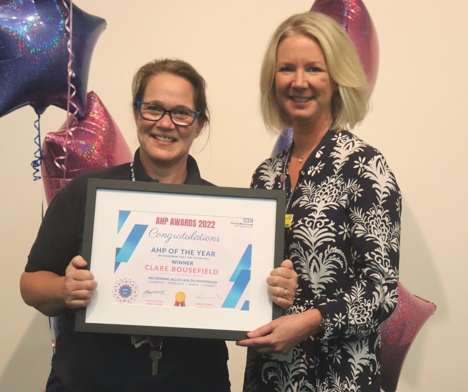 We are proud to announce that our Dudley AHPs Awards "AHP of the Year" for 2022 is Clare Bousefield. Congratulations Clare on a well deserved award. #AHPsDay2022 #AHPsDay