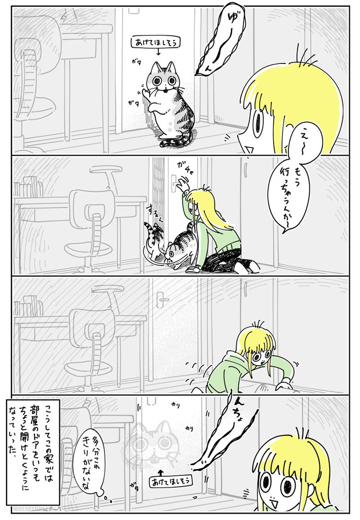 猫のため、部屋のドアを開けた女性 その後の展開に「あるある」の声が続出 https://t.co/XgYwrhV6Uq @grapeejpより 
