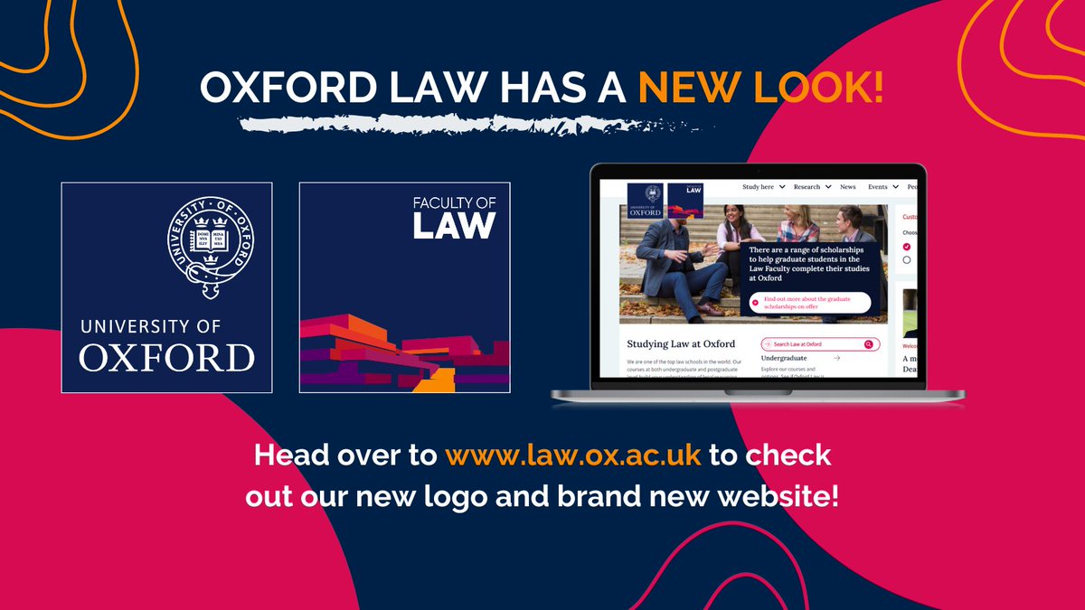 It's a new academic year and #OxfordLaw Faculty has a new look too! Our #NewLogo features the iconic St. Cross building, and our website has had a fresh, modern makeover! Please take a look and let us know what you think bit.ly/3TmNNo9