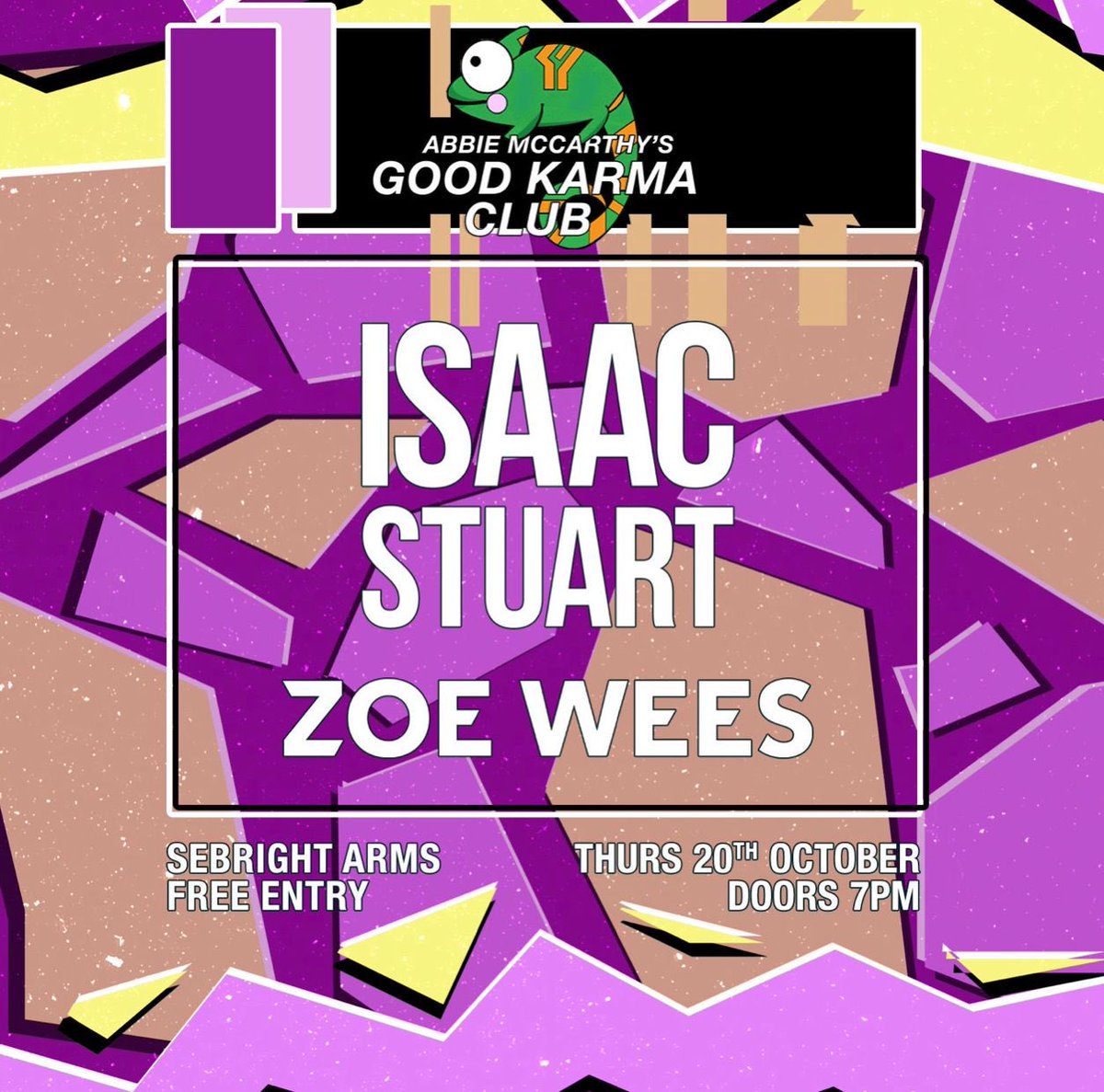 can’t wait to play at @AbbieAbbiemac’s Good Karma Club in London next Thursday !! tickets are FREE ✨ see you there 🖤 tickets: zoewees.lnk.to/AbbieMcCarthy @goodkarma_club