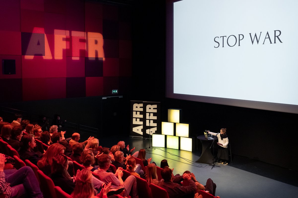 AFFR's tweet photo. A convincing majority of our visitors chose GES-2 by Nastia Korkia, as the best film of AFFR 2022. The screening, co-organized by @deArchitectNL, was introduced by Asya Zolnikova, and followed by a Q&amp;A between the filmmaker and @MerelPit. Read more: https://t.co/Mph8qSp1pZ https://t.co/t4cw7FEiFs