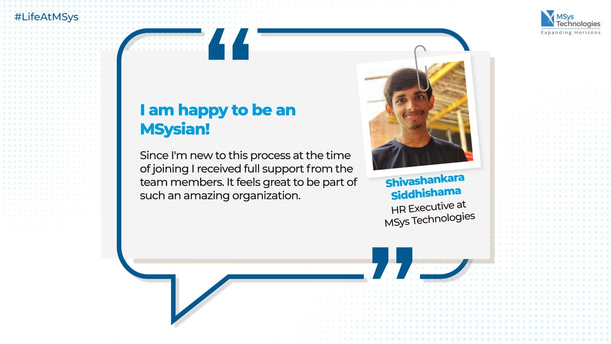 AziroTech's tweet photo. #LifeAtMSys #MSysTechnologies #Training #Employee #Testimonial #WorkLifeSuccess #GreatPlaceToWork https://t.co/CdFZgilNIe