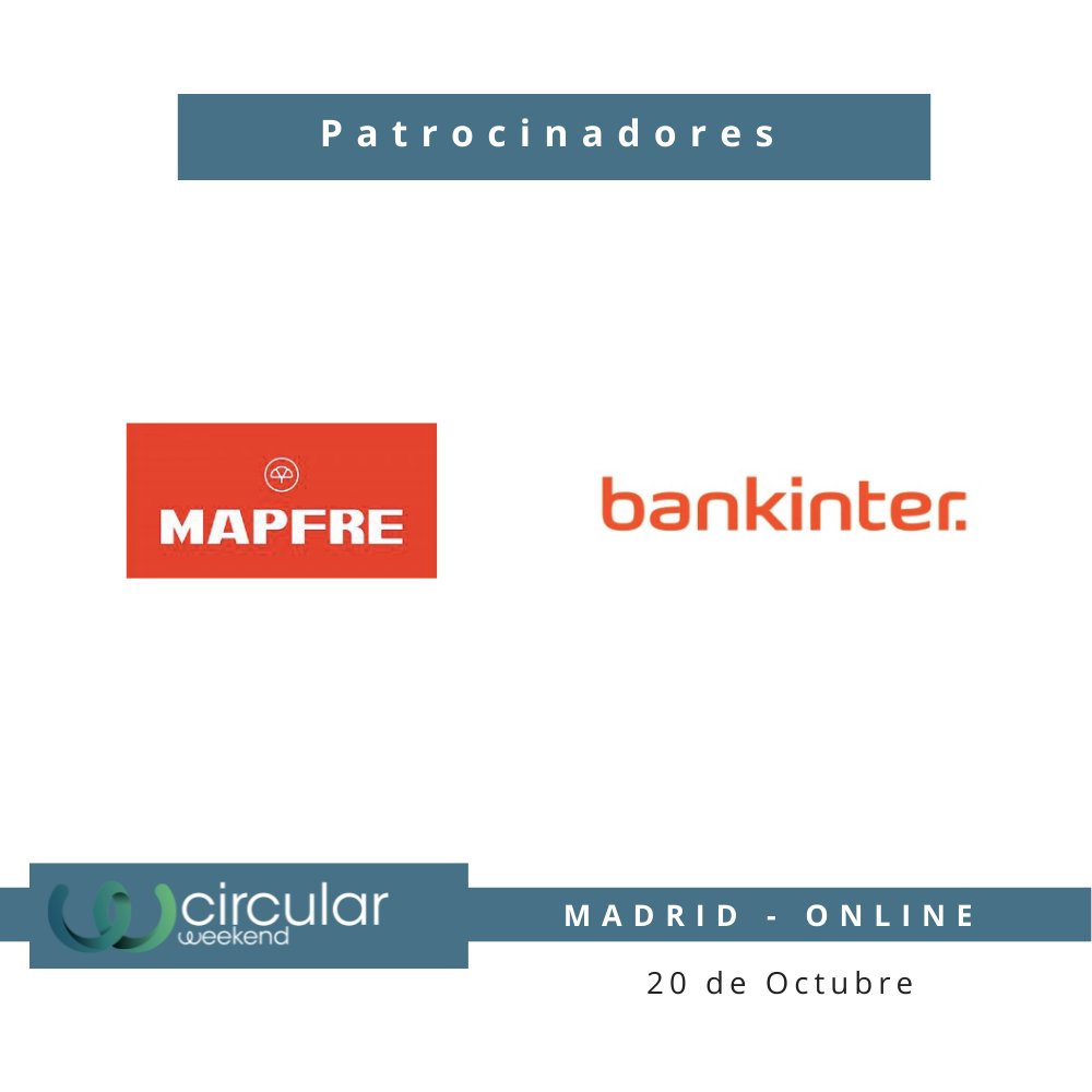 circularweekend's tweet image. #CircularWeekend regresa con un nuevo formato 🔵🌿 

Gracias a @Bankinter y @MAPFRE_ES 📢 y a @ciudadS @ImpactHubMAD @revertia @Sonrisasdbombay @emprendeverde @KoanConsulting @COAMBM @SomosSANNAS @ecodicta1 @smartincircles ¡es posible!😍

Más info: circularweekend.org