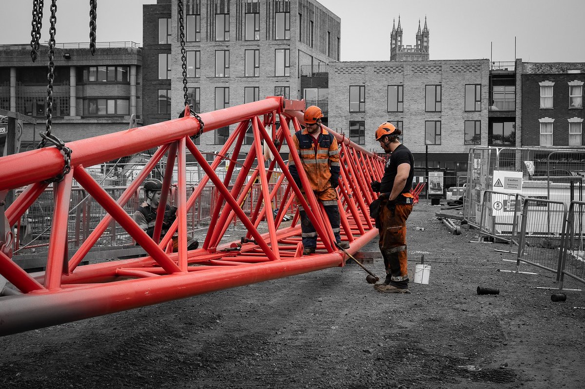 kierconstruct's tweet photo. New additions to the Gloucester skyline! A significant milestone for the Forum team, captured on camera by Project Manager Nick Austin! 

#towercranes #forumdigital #loveconstruction @GloucesterCity https://t.co/APutEASkV5