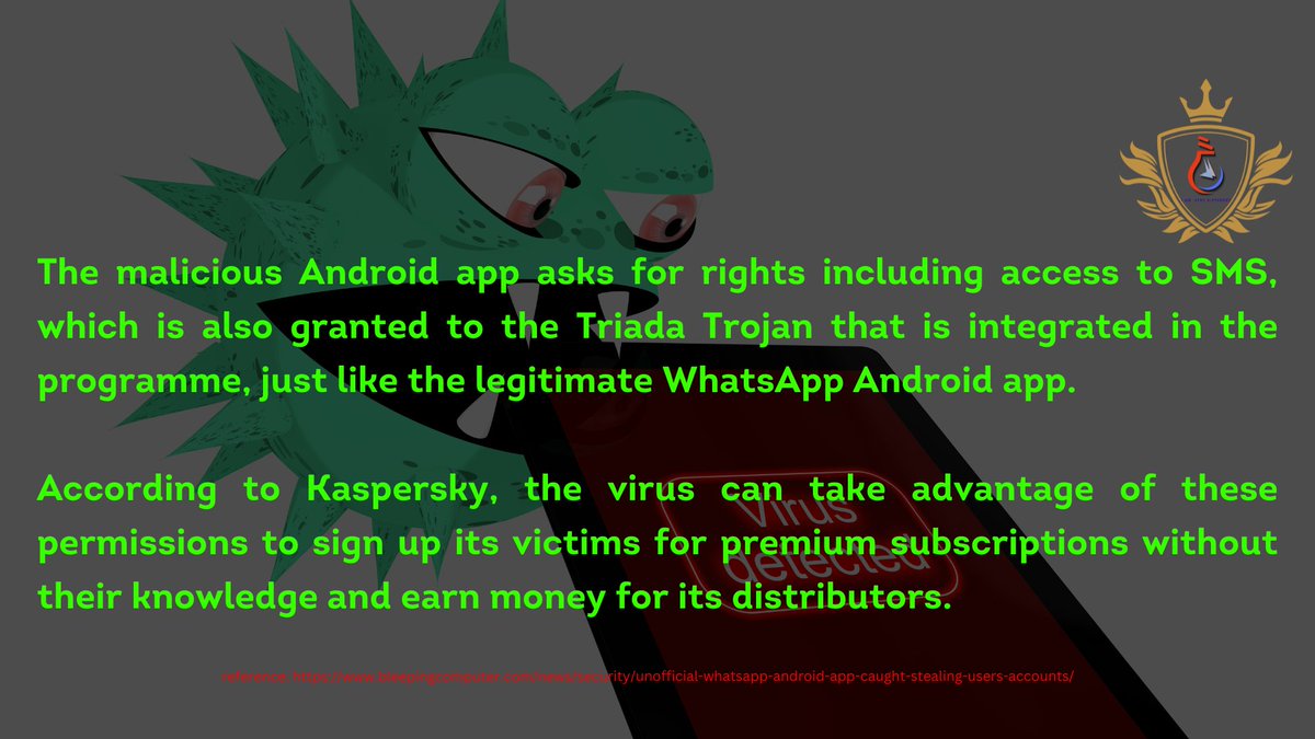 BavCastle's tweet photo. Be aware of third party WhatsApp android apps.
#Hacking #hackers #BAVC #REY #BAVCastle #cybersecurity #cyberawareness #DataSecurity #cybernews #cybersecuritynews #CyberSecurityMonth https://t.co/quq1OX8Cf0