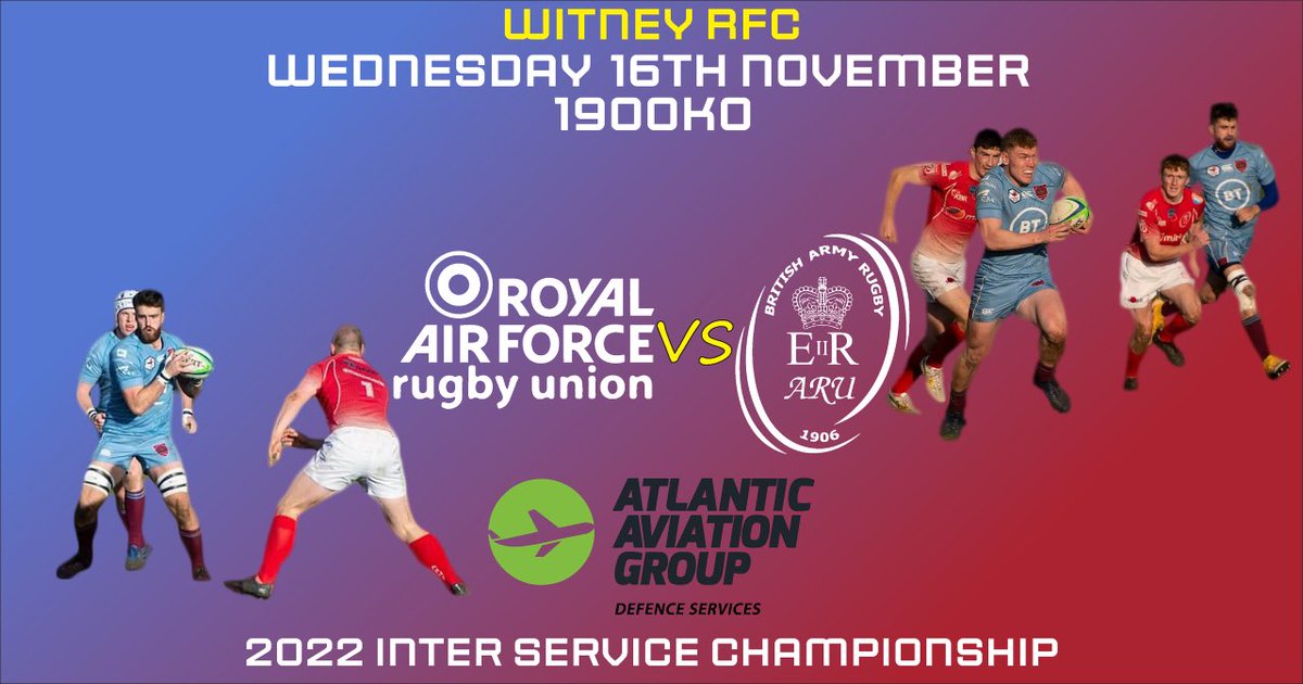 TugWilson3's tweet photo. Inter Services Championship rugby returns to @WitneyRFC on 16th Nov 22, as @RAFRugbyUnion U23s take on their @armyrugbyunion  counterparts. Free entry, with the fantastic bar &amp; new clubhouse open from 1700. @RAFBrizeNorton @BFBSSport @RLCRugbyUnion @AFD_Witney @BrizeBuccaneers https://t.co/snBw6vRY2Q