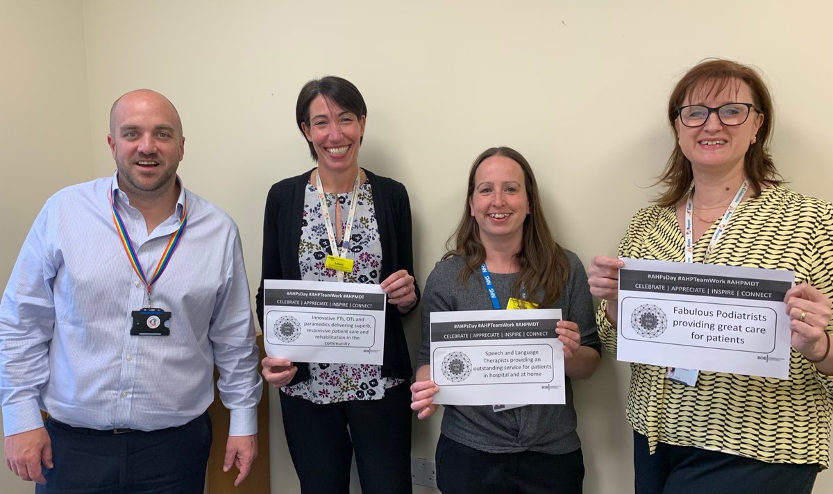Thanks <a href="/NMacdonaldBHT/">Neil Macdonald</a> for celebrating #AHPsDay with <a href="/LauraIsard/">Laura Isard</a> @Alikelly78 &amp; Penny Garson-Pilbeam our leads for Intermediate Care, SLT &amp; Podiatry respectively <a href="/BucksHealthcare/">Buckinghamshire Healthcare NHS Trust</a> 🎉🎉🎉🎉🎉🎉