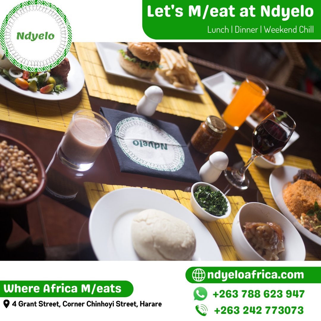 ndyelozw's tweet photo. Let’s Meet at #Ndyelo this #Weekend

Going out for a good meal is always a highlight. It lets you unwind from the stresses of the day and enjoy great food with an amazing company. https://t.co/jG4OVe6pfd