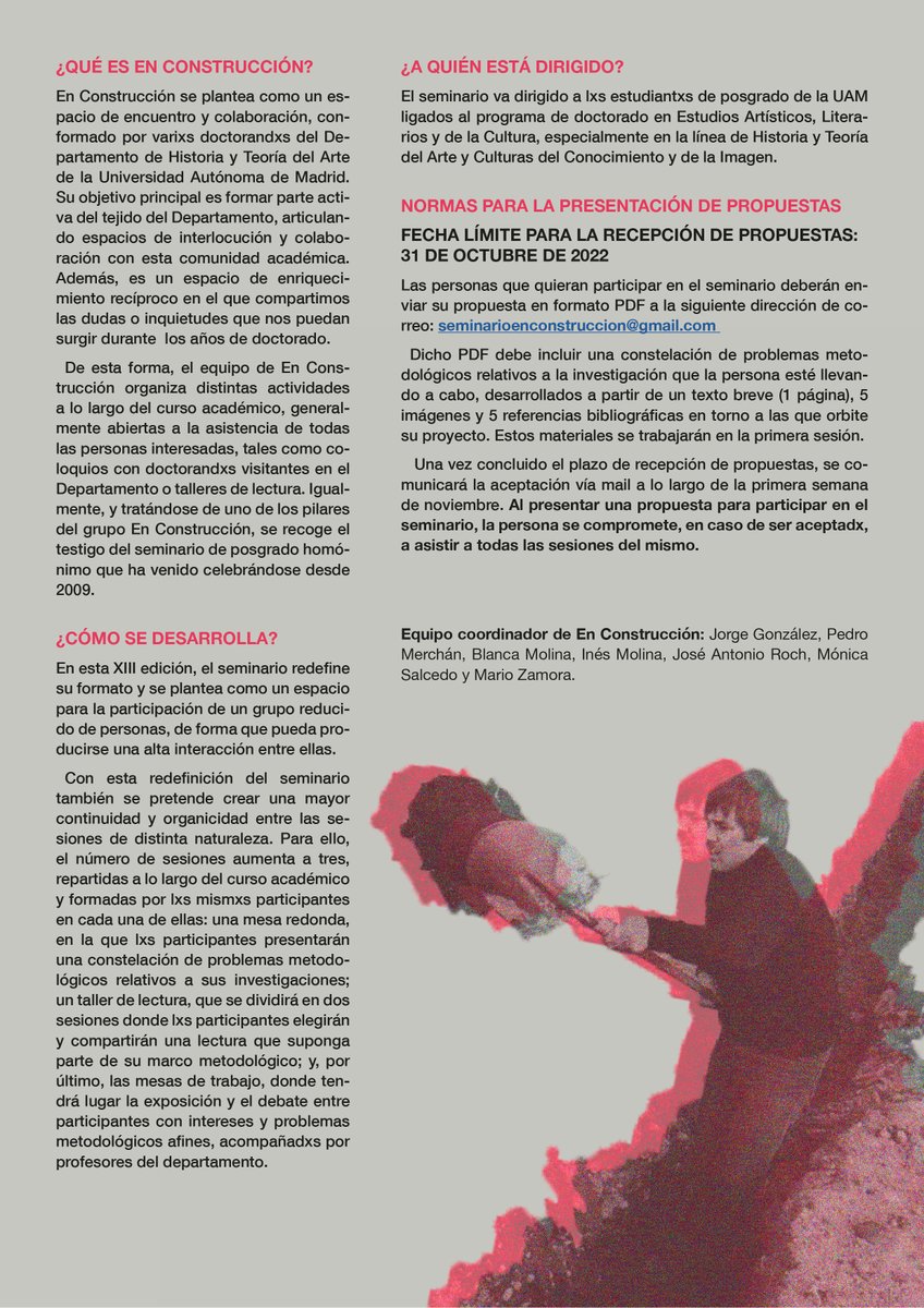 VisionesDe's tweet photo. ¡Abierto CFP para la XIII Edición del Seminario metodológico de Posgrado "En Construcción"! 📢 https://t.co/z9RJcnw2yJ
