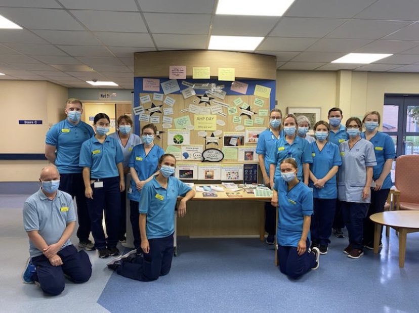 McGee0915's tweet photo. What a fab bunch of AHPs #AHPsDayScot @NHSGGCsouthAHP in OPSS delivering excellent holistic person centred care in true MDT style . We salute you 👏🏻👏🏻👏🏻👏🏻@nhsggcsaaslt @rafferty_lynsey @BroganMcCaySLT https://t.co/4AHA9obChB