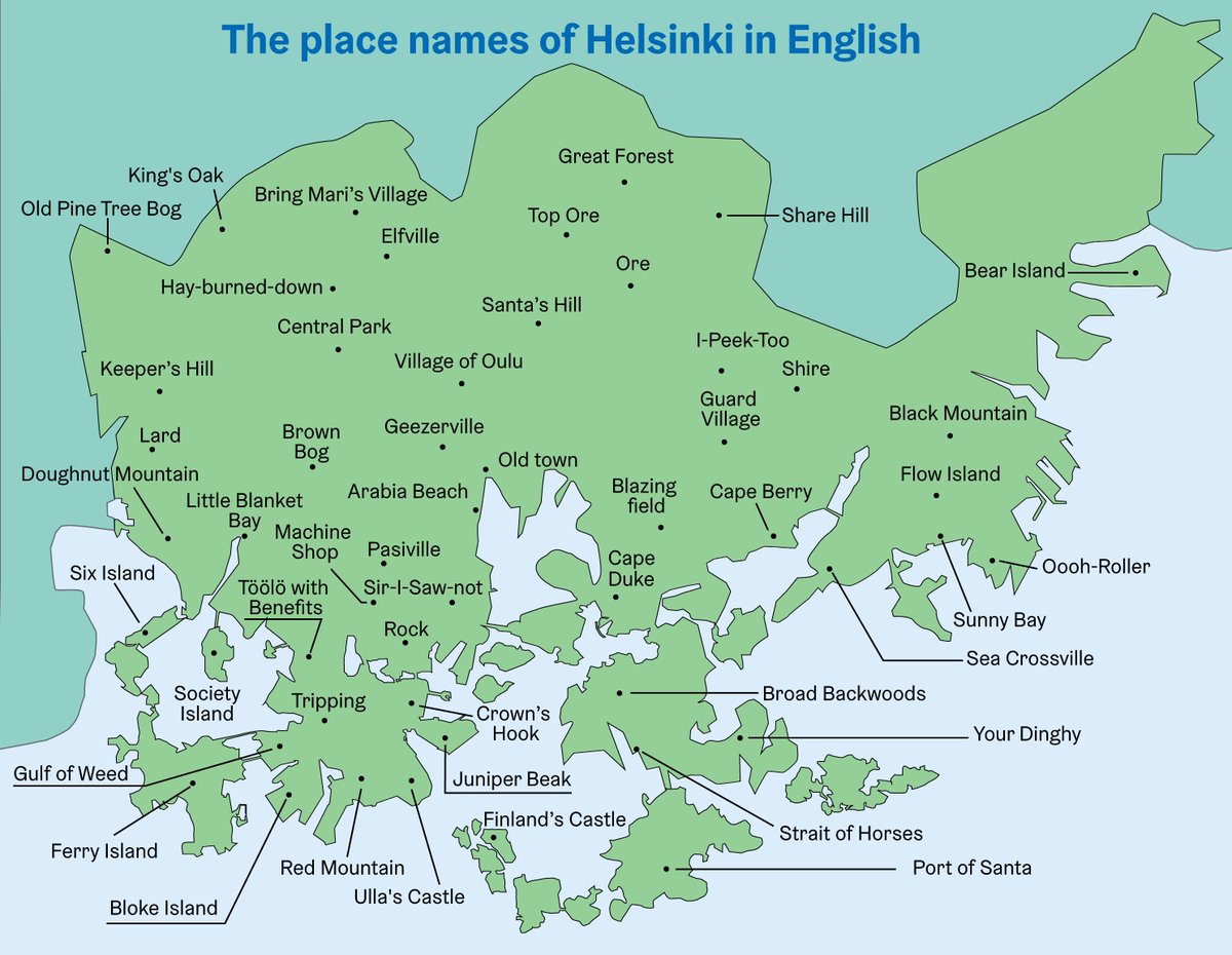 Finnish names can be a bit tricky. So we translated some place names of Helsinki into English.

#Helsinki