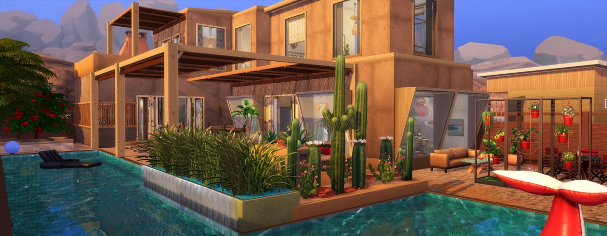 reverlautre's tweet photo. Je viens de mettre en ligne sur mon blog "The Flamingo" une maison qui s'intègre idéalement dans Oasis Spring, avec ses grandes baies vitrées #nocc #moo #moveobjectson #creationfrancaise #reverlautre #showusyourbuilds #thesims4 #sims4 @The_simslabs https://t.co/4DnhsTBmB0 https://t.co/LOIou9VjLC