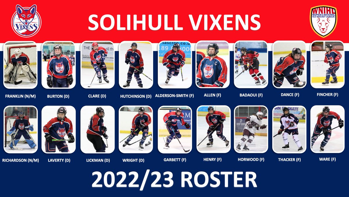 SolihullVixens's tweet photo. 2022/23 ROSTER

Following our last few signing announcements we can now reveal the Vixens roster for the 2022/23 season is as follows: https://t.co/8dGhvGMAZq