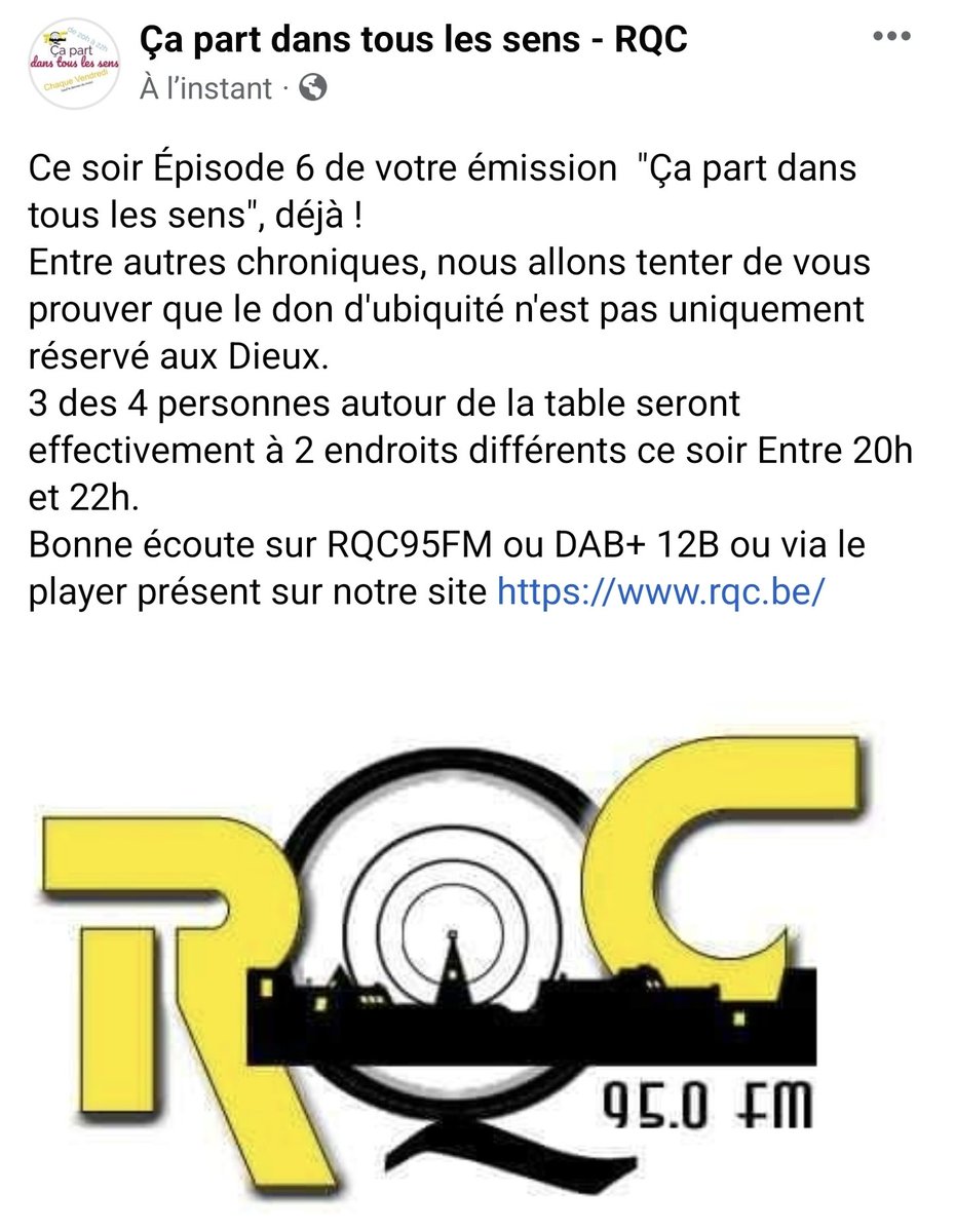 A_L1fifou's tweet photo. #RQC #RQC95FM #ÇaPartDansTousLesSens #20H22H https://t.co/3xGRsh039y