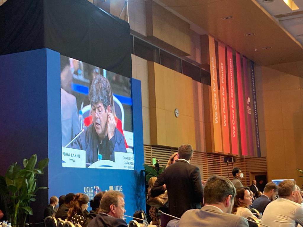 lab_mde's tweet photo. @PerezJaramilloA ha sido invitado para exponer algunas ideas finales sobre la presentación del “Pacto por el futuro de la humanidad, personas-planeta - gobiernos, en el marco del #UCLGCongress 2022. 

Comprometernos con las prioridades globales desde el trabajo local y regional! https://t.co/VKGCnhnvxt