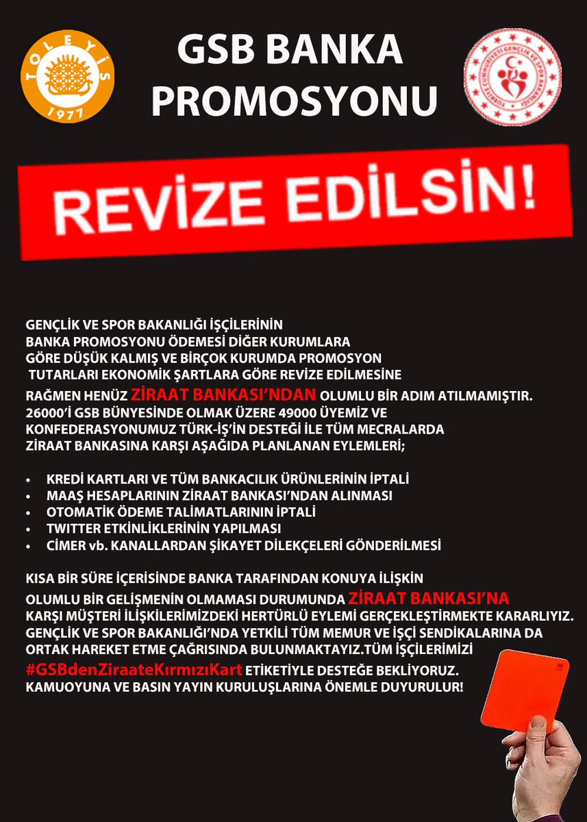 Etiketimiz #GSBdenZiraateKırmızıKart
