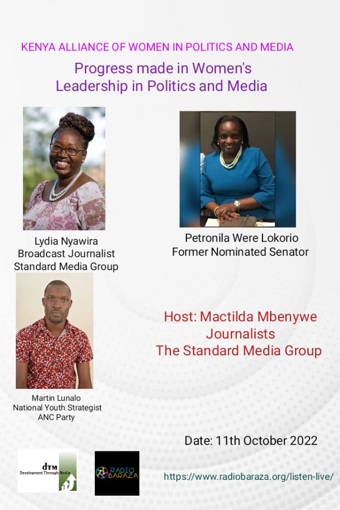 The conversation is on discussing the progress that has been made in championing for leadership of women in media and politics.

<a href="/RellyScovian/">Scovian Lillian</a> 
<a href="/dommieyambo/">Dommie Yambo Odotte #TheObservertoire</a> 
<a href="/IWMF/">International Women's Media Foundation</a> 
<a href="/NDI/">National Democratic Institute</a>
