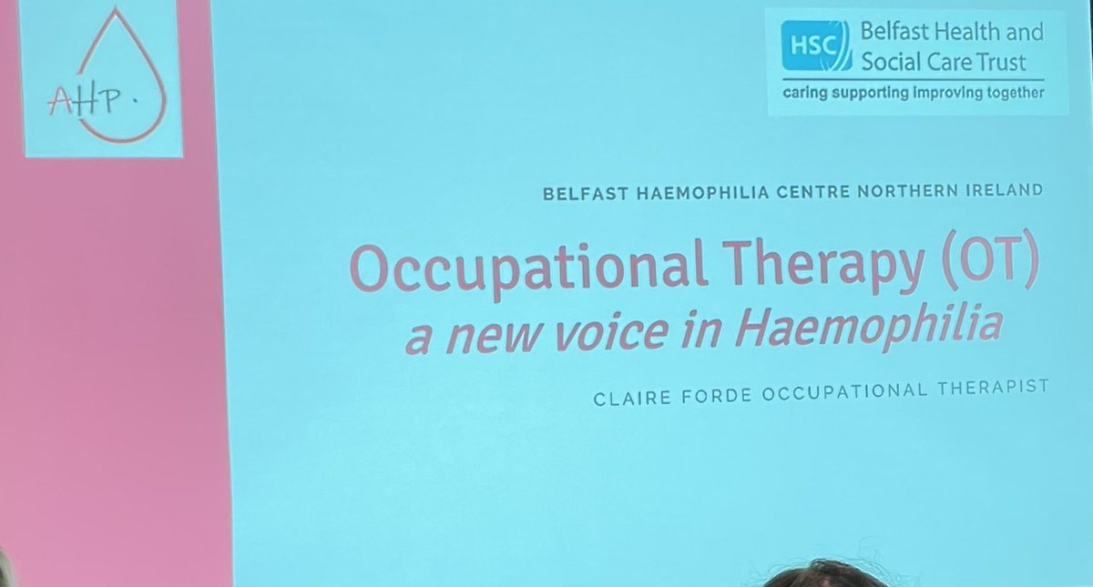 Claire Forde and Lou Sayers ‘flying the flag’ for Belfast Trust Haemophilia AHPs at the Haematology Assoc. of Ireland annual meeting on National AHP day. <a href="/EMcConnell99/">Elaine McConnell</a> <a href="/shannaragh/">Deirdre Winters</a> <a href="/HCPA11/">HCPA</a> <a href="/BelfastTrust/">Belfast Trust</a>