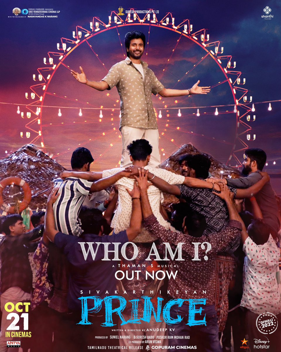 Here is the third single #WhoAmI from #PRINCE 🕊 Tamil: youtu.be/UZdDOQSG4JM Telugu: youtu.be/ysC5wgEKDvI A @MusicThaman musical 🥁 Choreography by @iamSandy_Off 🕺 #PrinceOnOct21st in theatres👍 #PrinceDiwali💥 @anudeepfilm @maria_ryab @TherukuralArivu @ramjowrites
