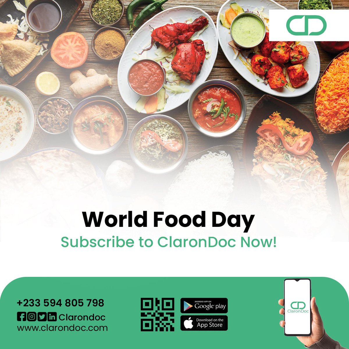 clarondoc's tweet photo. We need to build a sustainable world where everyone, everywhere has regular access to enough nutritious food.

16th October marks World Food Day...
No one should be left behind.

#worldfoodday
#ClaronDoc 
#claroncares https://t.co/8bh3SO9goh