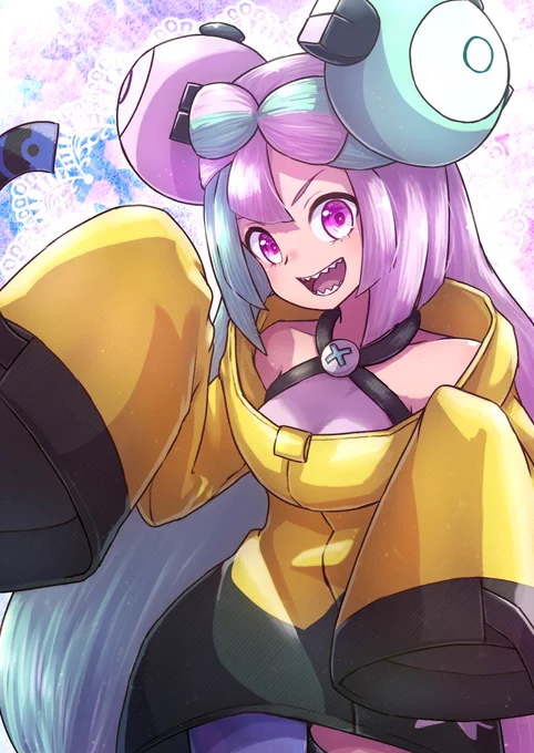 ナンジャモちゃんの頭にコイルモチーフ2つキャラデザは神がかってるよね今夜のドンナモンジャTV楽しみーーーー!#ポケモンイラスト #pokemon 