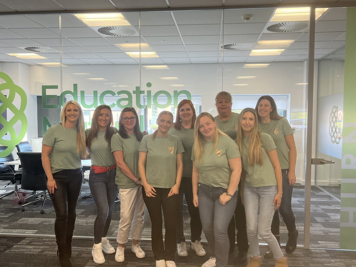 The #EducationMutual girls have got their <a href="/ScampandDude/">Scamp & Dude</a> t-shirts on today, in support of our chosen charity <a href="/OurDemChoir/">Our Dementia Choir with Vicky McClure</a>! 

<a href="/Vicky_McClure/">Vicky McClure MBE</a> - what do you think? #WeveGotYourBack #OurDemetiaChoir <a href="/bonser_karen/">Karen Bonser</a>