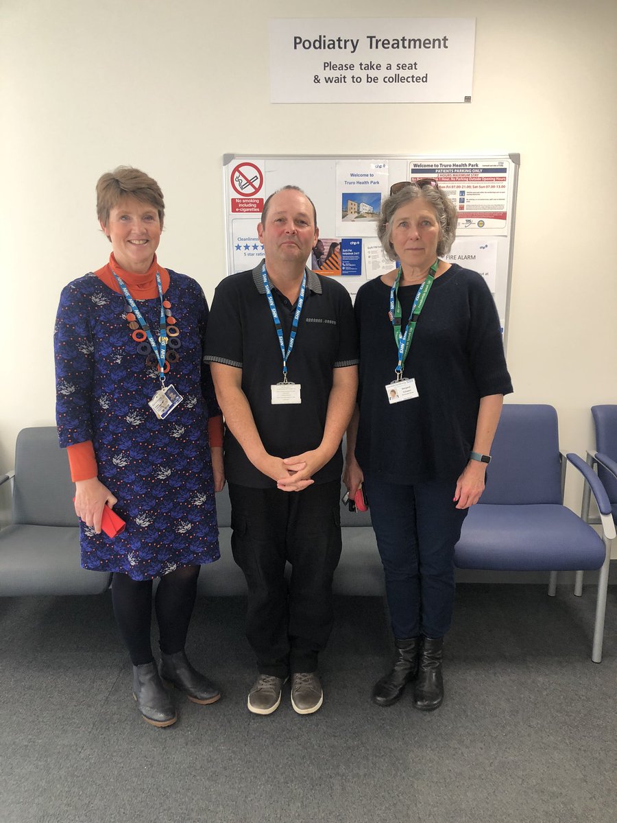 Cornwall AHPs (@cornwall_ahps) on Twitter photo So we found the brilliant <a href="/NeilSmi04031451/">Neil Smith</a>, CFT chair Margaret and the team. Podiatrists help to look after our feet in relation to a wide range of issues such as vascular disorders, diabetes and MSK conditions #AHPsDay
👣
<a href="/cftpodiatry/">Cornwall NHS Podiatry Service</a> <a href="/CFTRecruitment/">CFT Recruitment</a> <a href="/PodiatryCareers/">Podiatry Careers RCPod</a> <a href="/RoyColPod/">Royal College of Podiatry</a> So we found the brilliant <a href="/NeilSmi04031451/">Neil Smith</a>, CFT chair Margaret and the team. Podiatrists help to look after our feet in relation to a wide range of issues such as vascular disorders, diabetes and MSK conditions #AHPsDay
👣
<a href="/cftpodiatry/">Cornwall NHS Podiatry Service</a> <a href="/CFTRecruitment/">CFT Recruitment</a> <a href="/PodiatryCareers/">Podiatry Careers RCPod</a> <a href="/RoyColPod/">Royal College of Podiatry</a>