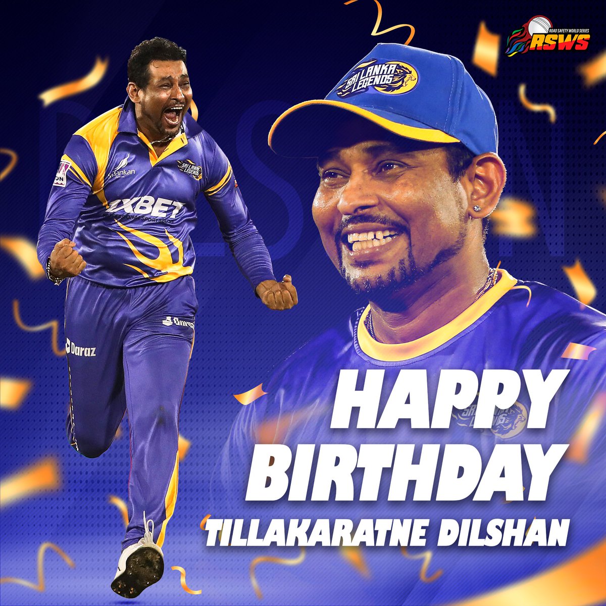 Wishing our @LegendsSri captain, Dilshan a Very Happy Birthday 💙

#RoadSafetyWorldSeries #RSWS #srilankalegends #dilshan #happybirthday #birthday #yehjunghailegendary