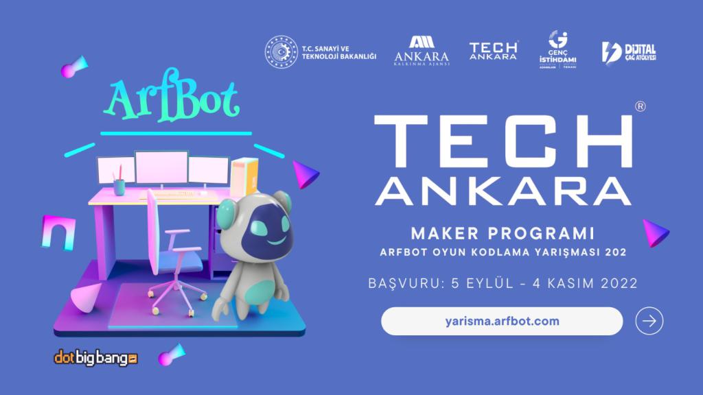 Ajansımız tarafından yürütülen @dcagatolyesi işbirliği ile düzenlenen TechAnkara Maker Programı ArfBot Oyun Kodlama Yarışması Ankara’da ikamet eden 8-14 yaş arası tüm çocukların katılımına açıktır. 6. Online Atölye 🗓️16 Ekim 2022⏰10:00 👉bit.ly/3S5iSLY @KalkinmaAjansGM
