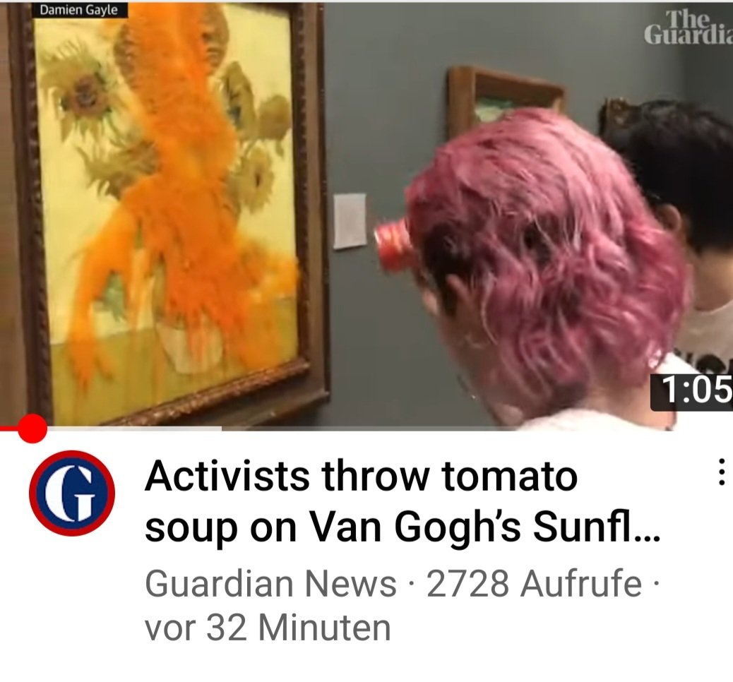 Marple_64's tweet photo. Auch wenn man auf Leid, Missstände, Nöte... aufmerksam machen sollte,ABER die sind einfach nur noch bekloppt! #NationalGallery #VonGogh #Sunflower
https://t.co/10ICqka7dC https://t.co/83QSPF9TrU