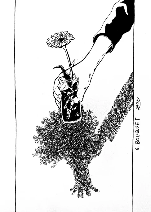 2枚まとめた #inktober #inktober2022 
毎日描ける人がすごいわ😭 