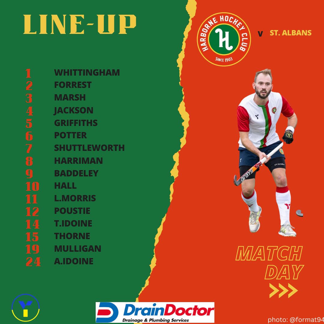 HarborneHC's tweet photo. 🚨🚨Team line up!🚨🚨 Coach Jackson keeps the faith and names an unchanged squad this weekend for the trip to @StAlbansHC. Photo credit @format94
#bleedgreen #HHCM1 #NationalLeagueHockey https://t.co/VxCdyxwdQf