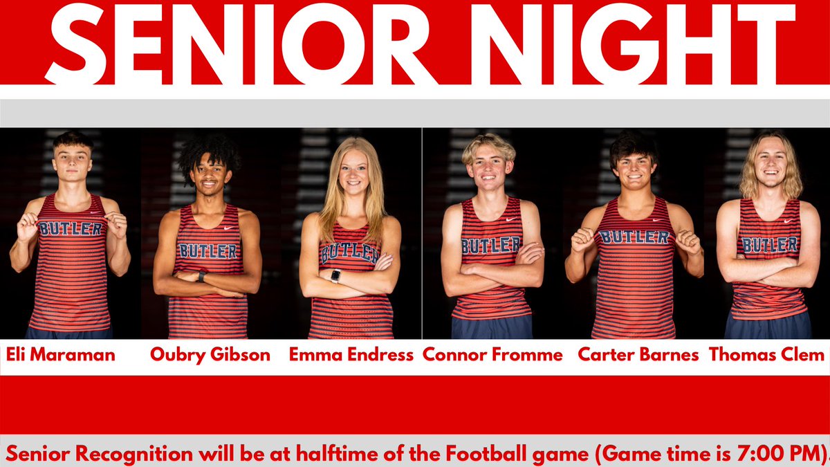 Senior Recognition with be at halftime of the football game!