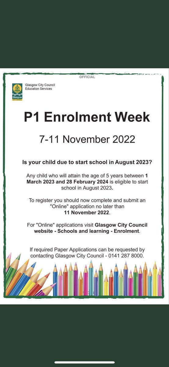 GCParentsGroup's tweet photo. The online enrolment form can be accessed here ⬇️ 

https://t.co/cMXfuUyr6P https://t.co/sqqHMbaOLF
