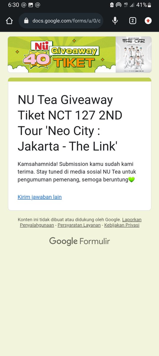 tentpn's tweet photo. @nugreentea DONE!! Bismillah semoga jodoh ketemu ayang #NUbarNCT127  @firaannaaa @lajimojim13 @amialalala https://t.co/fugQMIDhKT