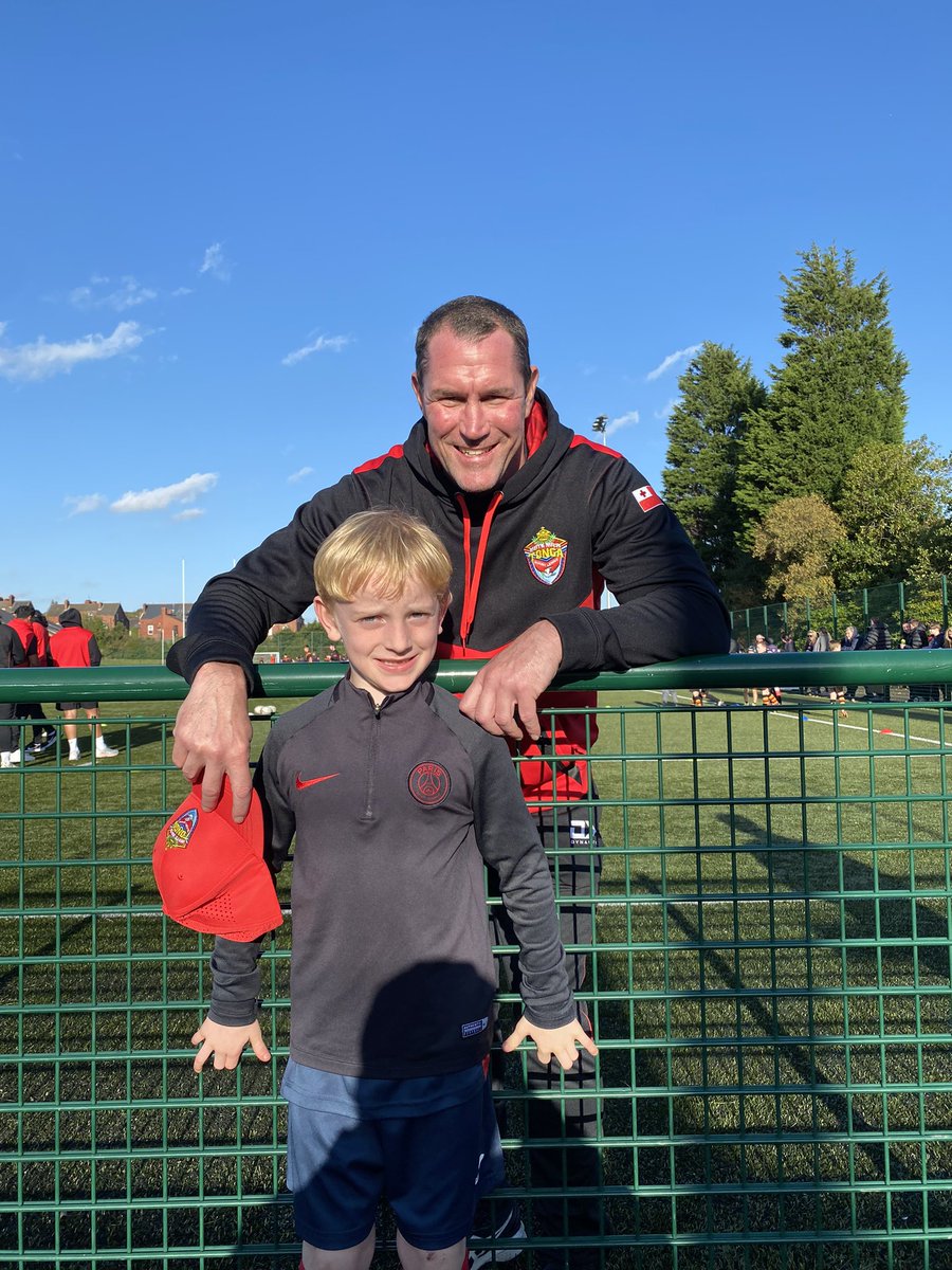 davbeth's tweet photo. The boy got to meet some genuine International Rugby League superstars from the #TongaRL squad yesterday. Rugby League is the greatest game. You wouldn’t get this in many other sports https://t.co/Il80VxPEMI