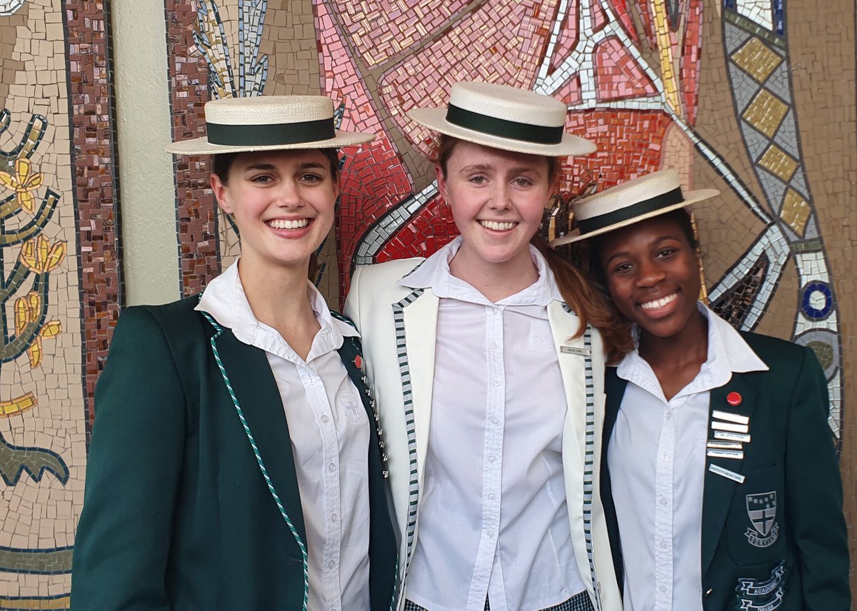 Brescia House School Head Girls for 2023: Deputy Head Girls: Nkumbu Musonda and Kate Tonkin; Head Girl: Corali Reed. May you lead with kindness, keep building relationships, and be guided by the strength in unity that is Brescia House School. #Serviam #StrengthInUnity