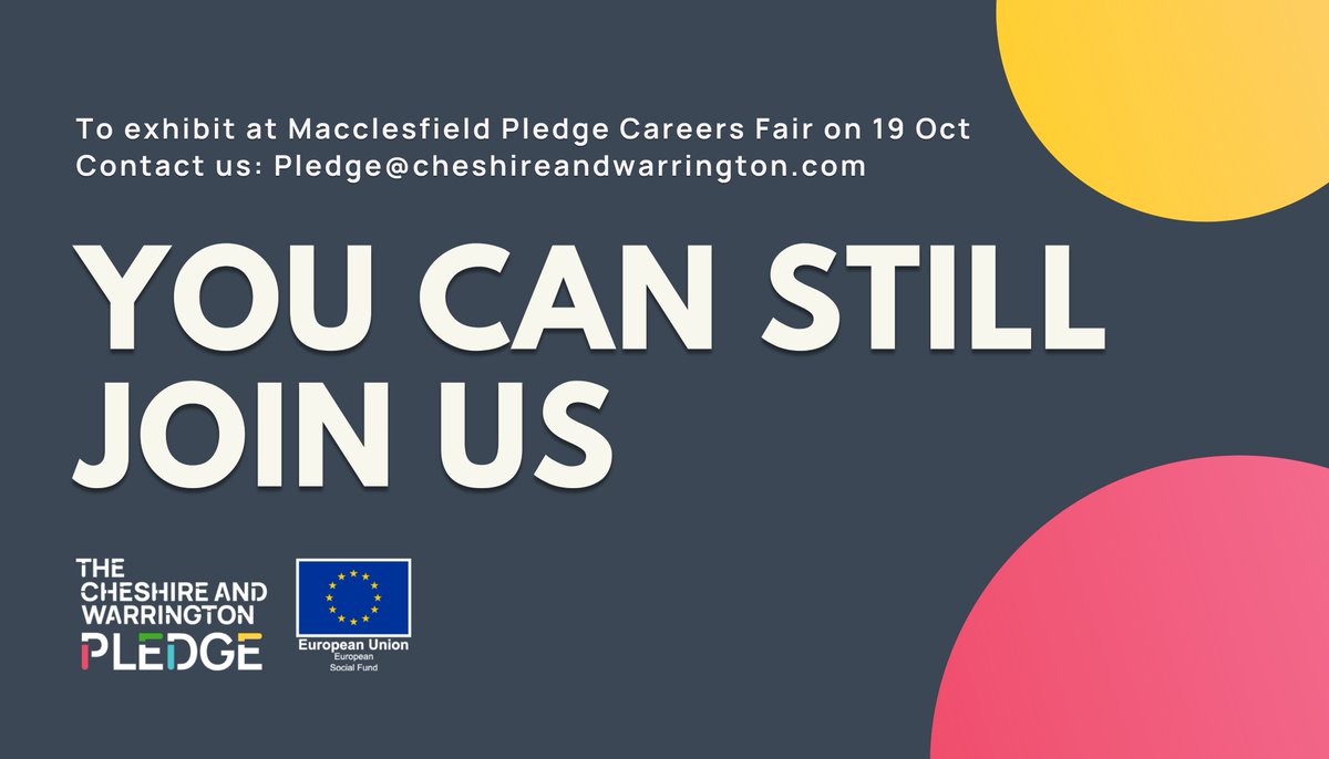 Are you a Youth Organisation or SME looking to reach and engage with over 1000 students and employers? 

Join us at our Macclesfield Fair on the 19 October😀

Don’t forget to contact our friendly team to express your interest👍

#FutureReady #YourPledge
