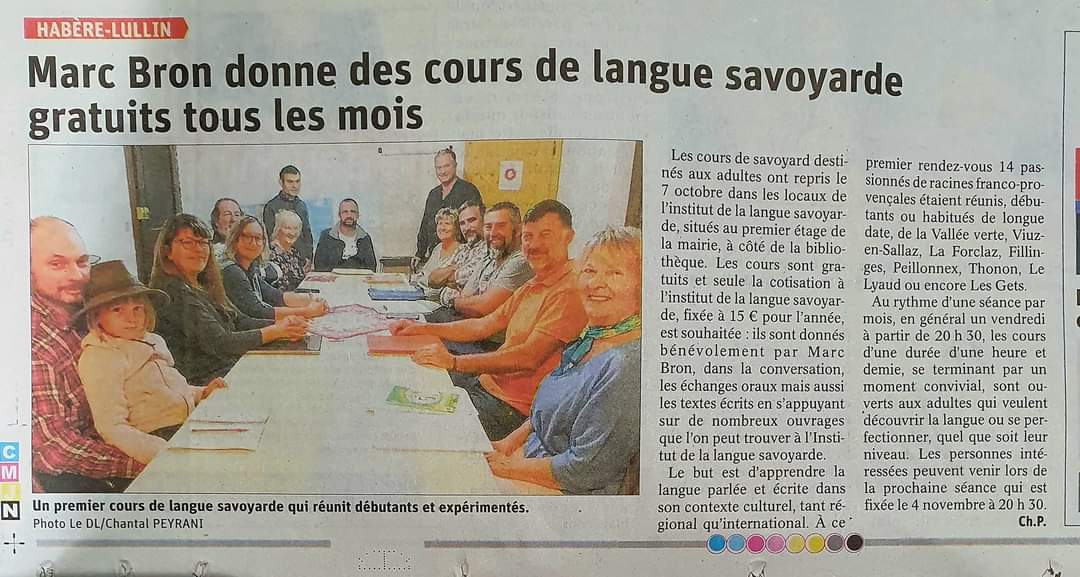 LangueSavoyarde's tweet photo. Les cours de #LangueSavoyarde destinés aux adultes ont repris dans les locaux de l'ILS. Les personnes intéressées peuvent venir lors de la prochaine séance qui est fixée le 4 novembre à 20h30. Merci pour votre bel article @LeDL737401

#arpitan #francoprovençal #savoyard #patois https://t.co/WPAYT3ylqZ