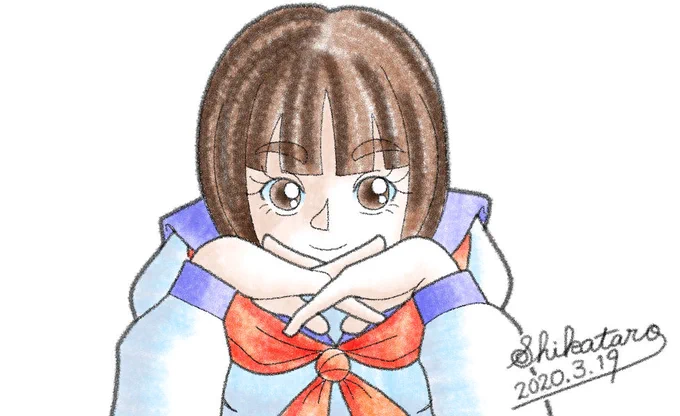 見つめあうみたいな感じ過去絵いつ見ても何故か漂う碇ゲンドウ感#イラスト #オリジナル #CLIPSTUDIOPAINT 