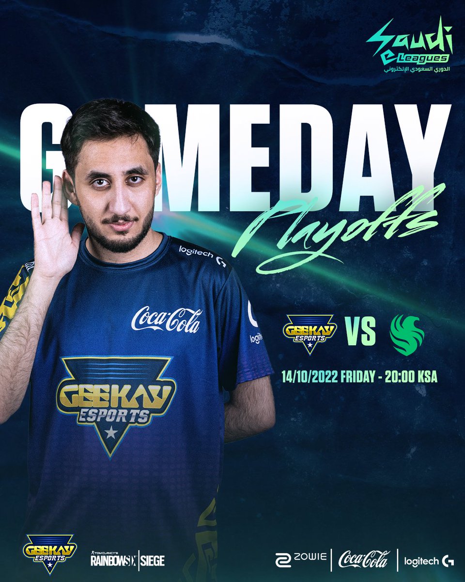 geekay_esports's tweet image. Tonight&apos;s MATCH  of @SaudieLeagues 

🆚 @FalconsEsport
🕗 8:00 PM KSA TIME 
📺Twitch.tv/saudieleagues📺

#GK_FTW #LogitechXgeekay #ZOWIExGK #COCACOLAxGK #R6SIEGE #الدوري_السعودي_الإلكتروني
