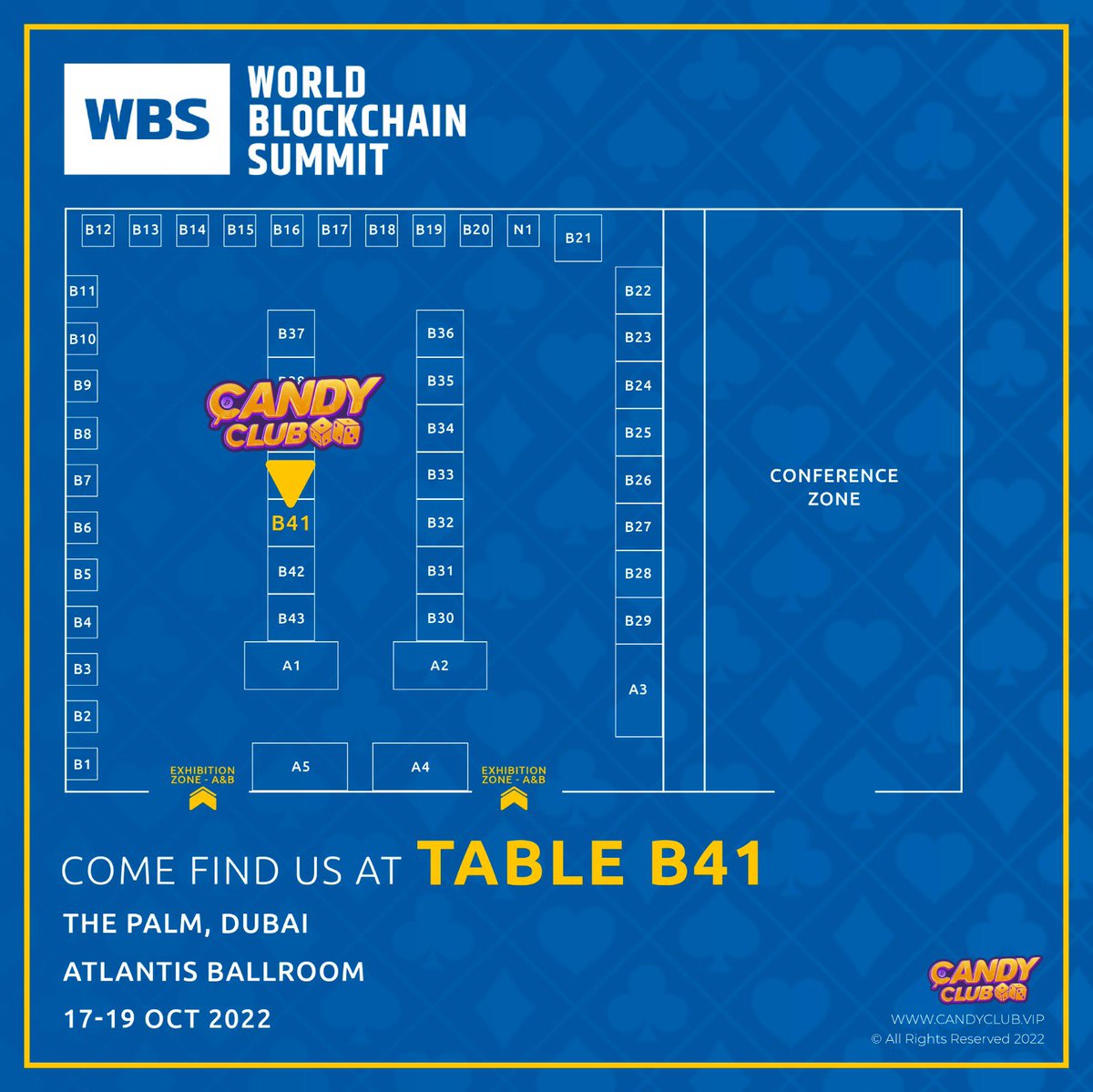 Candy_League's tweet photo. Candy Club is in Dubai! This will be our final stop in Dubai 
@WBSglobalseries
 from the 17th - 19th so don’t miss out! 

We will be there to answer all your questions about Candy Club and how we can benefit your project!

#blockchain #ethereum #bsc #candyclub #WBSDUBAI2022 https://t.co/Wg6yPAYvml