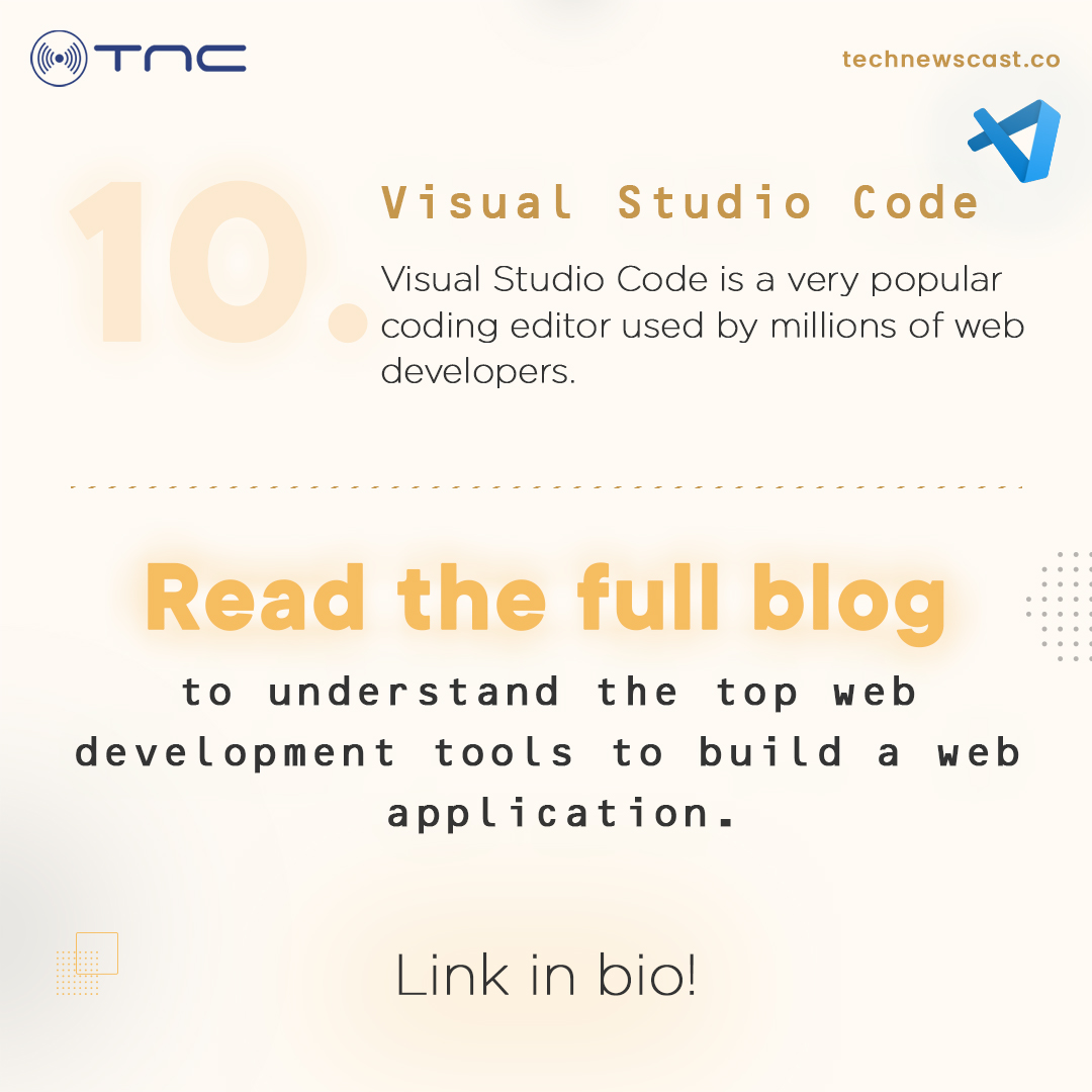 technewscast_io's tweet image. 🔟 @code
#webdevelopment #webapp #frontendtools #webdevelopers