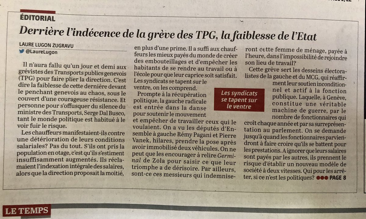 erip's tweet photo. Un édito qui envoie du lourd ! 💪🏻💣
Bravo @LaureLugon @LeTemps https://t.co/TDaLnToJfh