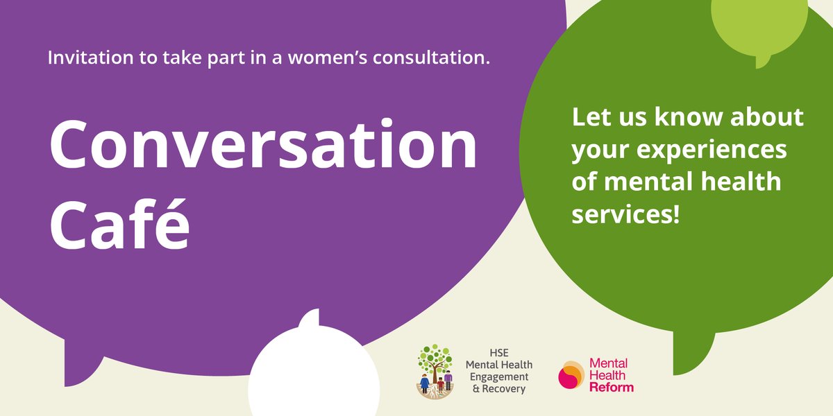 HSE Mental Health Engagement and Recovery (@mher_ire) on Twitter photo Galway!! <a href="/MHER_Ire/">HSE Mental Health Engagement and Recovery</a> and <a href="/MHReform/">Mental Health Reform</a> are hosting a conversation cafe in Galway city next Thursday for women who have used inpatient mental health services. Supported by <a href="/SamaritansIRL/">Samaritans Ireland</a>. Please share widely. Registration and further info: eventbrite.ie/e/womens-menta… Galway!! <a href="/MHER_Ire/">HSE Mental Health Engagement and Recovery</a> and <a href="/MHReform/">Mental Health Reform</a> are hosting a conversation cafe in Galway city next Thursday for women who have used inpatient mental health services. Supported by <a href="/SamaritansIRL/">Samaritans Ireland</a>. Please share widely. Registration and further info: eventbrite.ie/e/womens-menta…
